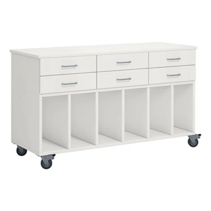 Norden pupil trolley w/ wheel B120xD45xH72 white