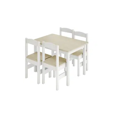 Image for Lina bord och 4 stolar vitbetsat