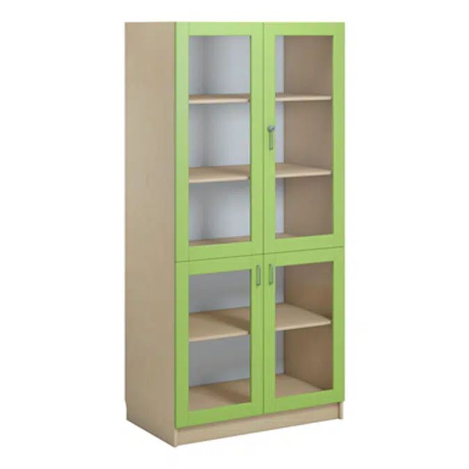Norden material cabinet 4 glas B100xD60xH210 birch