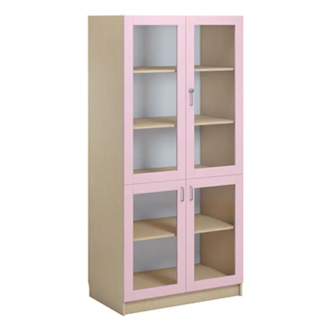 Norden material cabinet 4 glas B100xD60xH210 birch