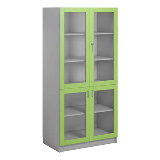 Norden material cabinet 4 glas B100xD60xH210 grey