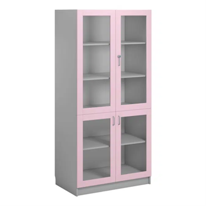 Norden material cabinet 4 glas B100xD60xH210 grey