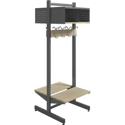 Wille 2-tray freestanding with coat hanger and bench