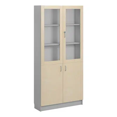 Norden material cabinet 2 solid 2 glas B100xD32xH210 grey