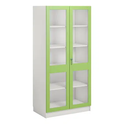Norden material cabinet 2 solida glas B100xD60xH210 white