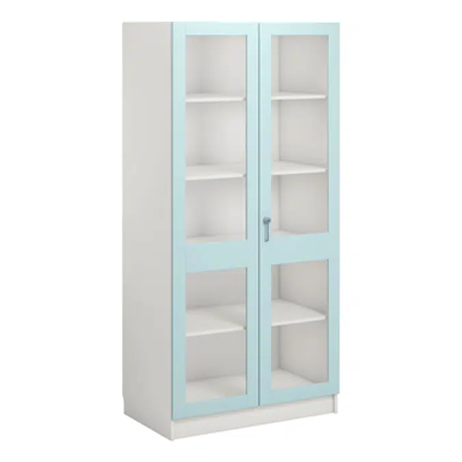 Norden material cabinet 2 solida glas B100xD60xH210 white