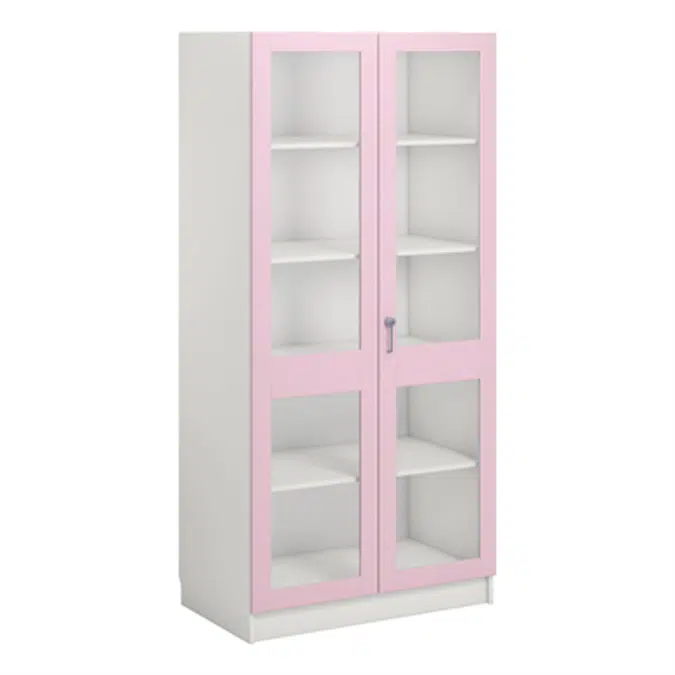 Norden material cabinet 2 solida glas B100xD60xH210 white