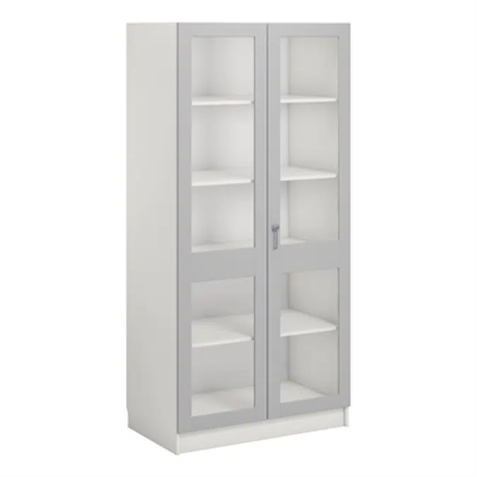 Norden material cabinet 2 solida glas B100xD60xH210 white