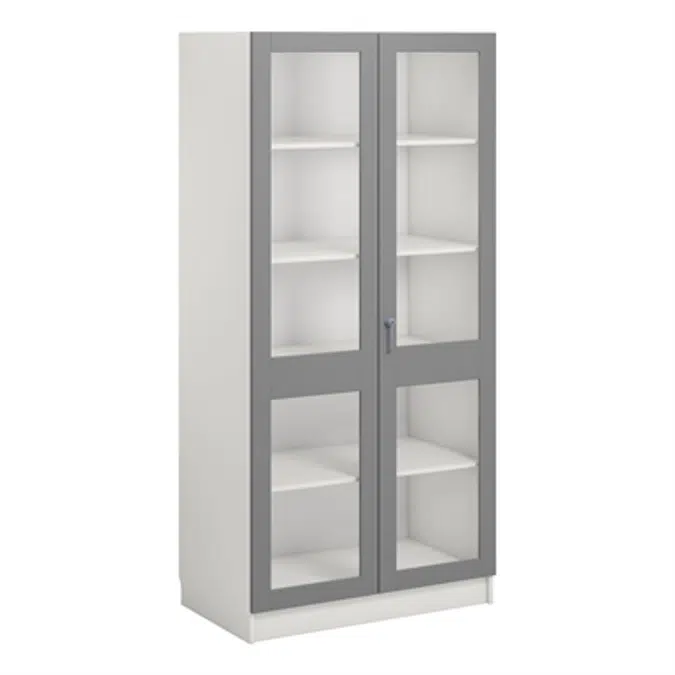 Norden material cabinet 2 solida glas B100xD60xH210 white