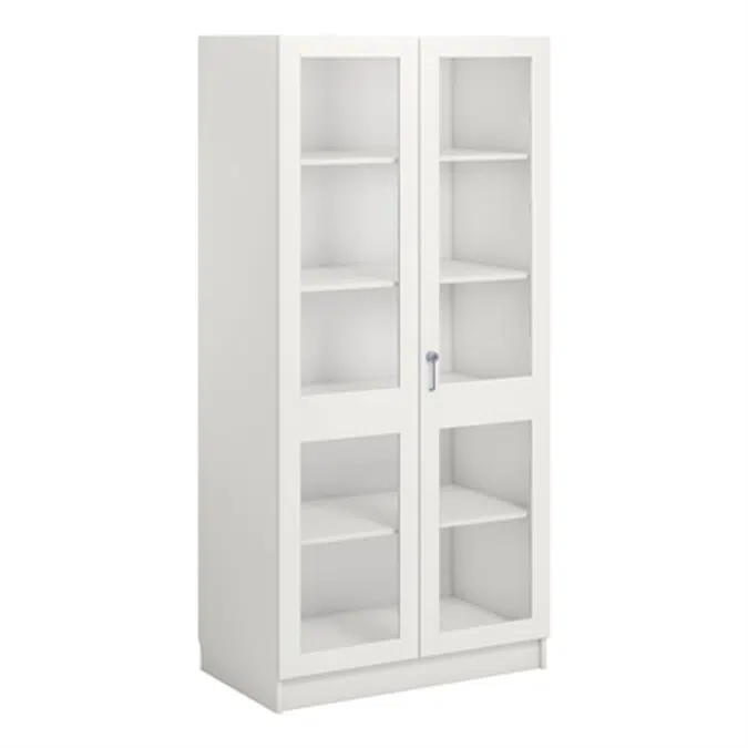 Norden material cabinet 2 solida glas B100xD60xH210 white