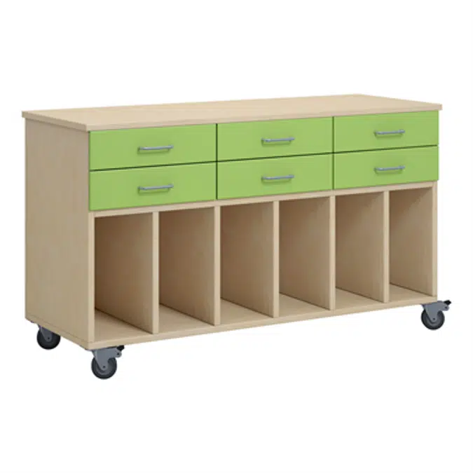 Norden pupil trolley w/ wheel B120xD45xH72 birch
