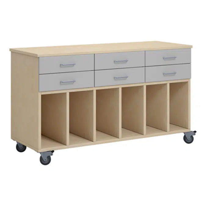 Norden pupil trolley w/ wheel B120xD45xH72 birch