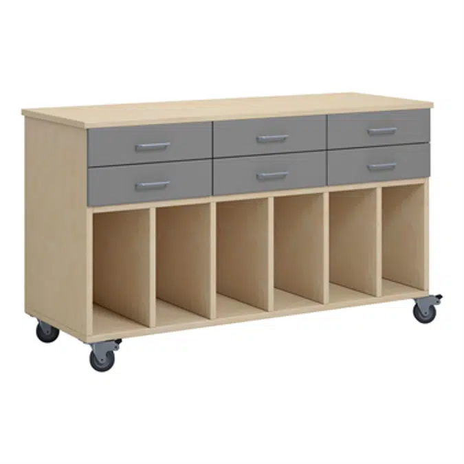 Norden pupil trolley w/ wheel B120xD45xH72 birch