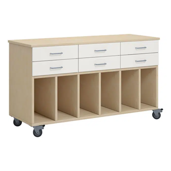Norden pupil trolley w/ wheel B120xD45xH72 birch