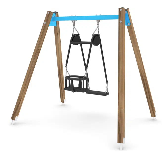 SWING Double Swing for baby and adult, wood