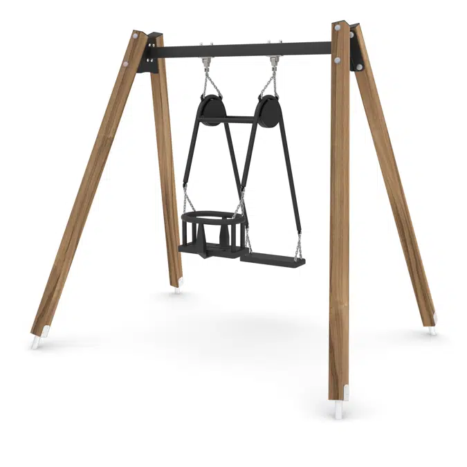 SWING Double Swing for baby and adult, wood