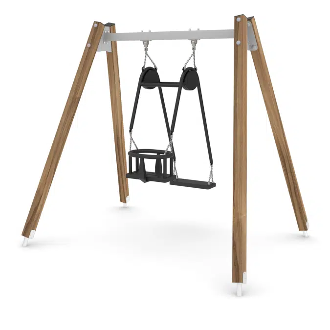 SWING Double Swing for baby and adult, wood