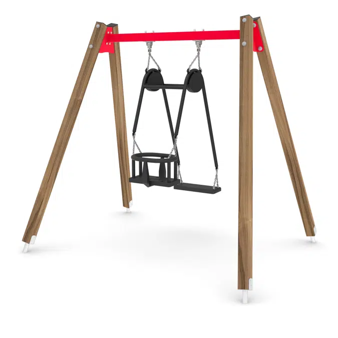 SWING Double Swing for baby and adult, wood
