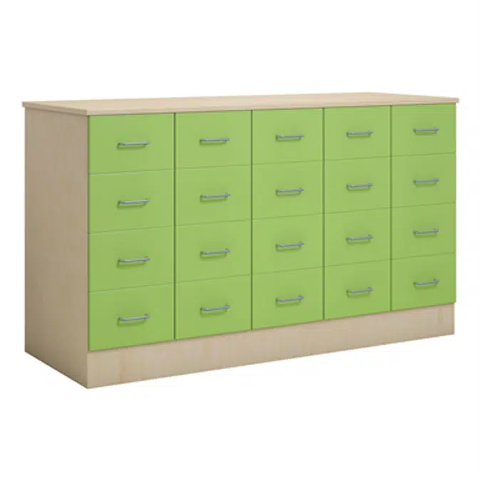 Norden merchant desk 20 drawer B152xD59xH89 birch