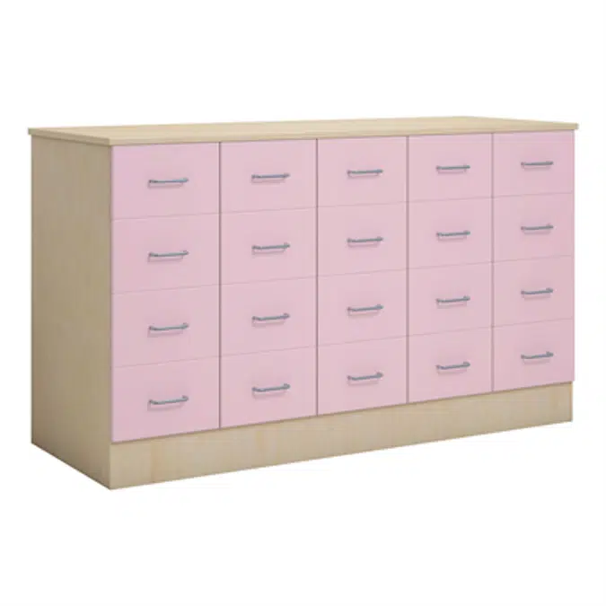 Norden merchant desk 20 drawer B152xD59xH89 birch