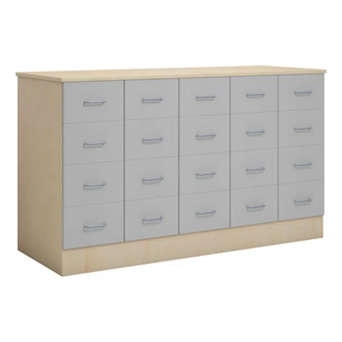Norden merchant desk 20 drawer B152xD59xH89 birch