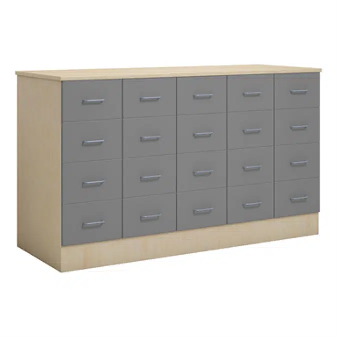 Norden merchant desk 20 drawer B152xD59xH89 birch