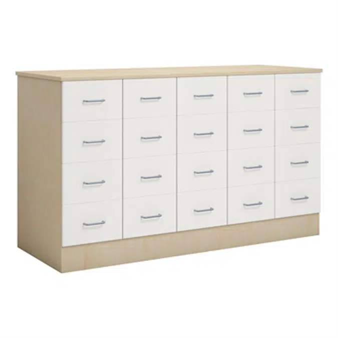 Norden merchant desk 20 drawer B152xD59xH89 birch