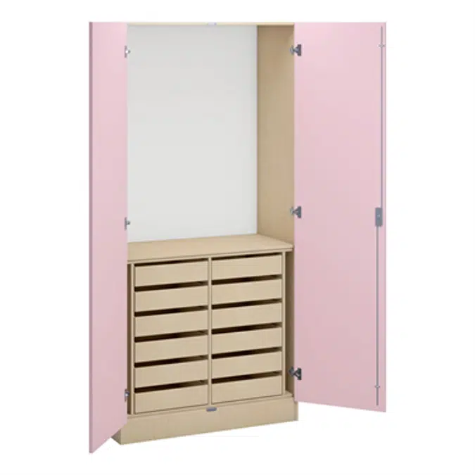 Norden wood/metal cabinets B100xD47xH210 birch