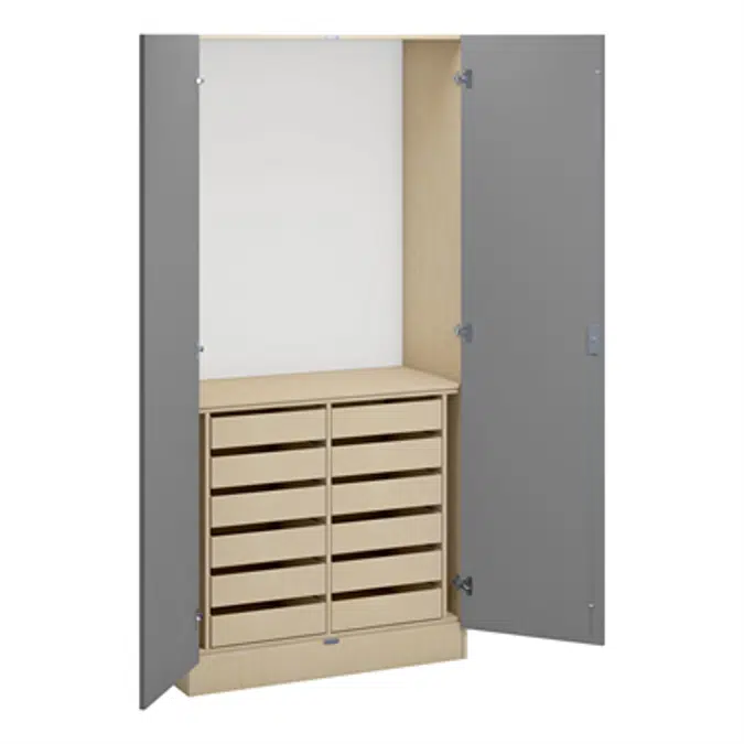 Norden wood/metal cabinets B100xD47xH210 birch