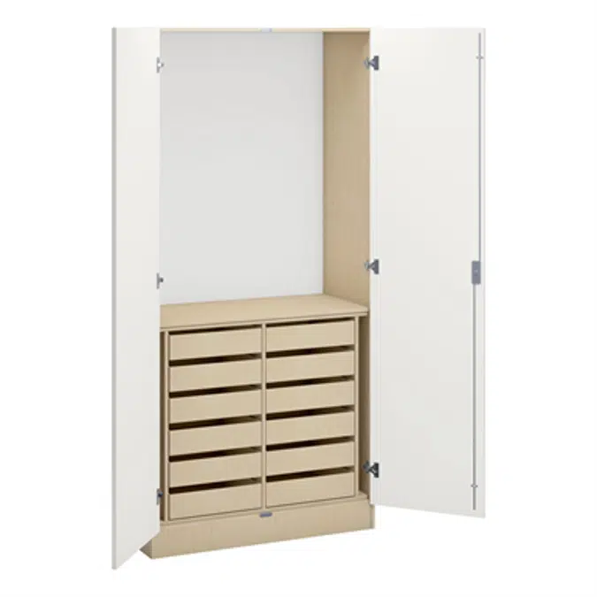 Norden wood/metal cabinets B100xD47xH210 birch