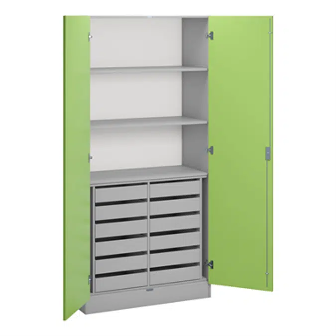 Norden material cabinet 3 shelves, 12 drawer B100xD47xH210 grey