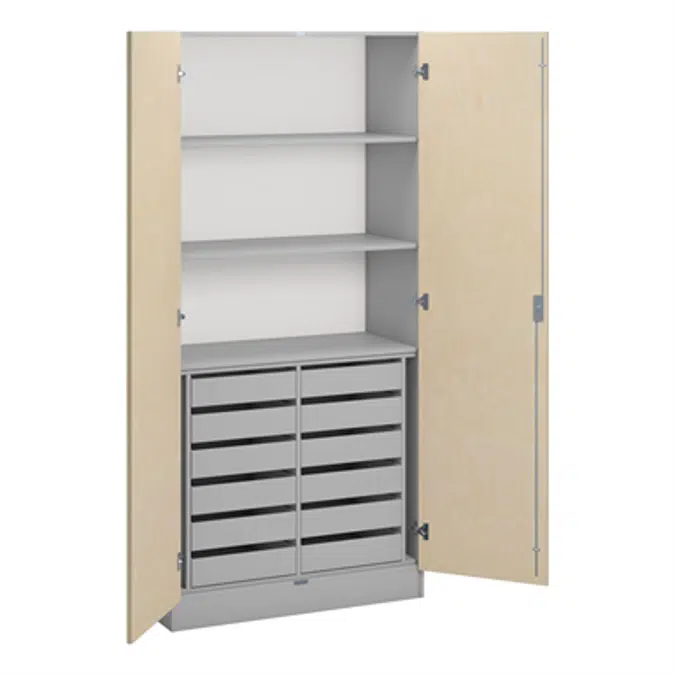 Norden material cabinet 3 shelves, 12 drawer B100xD47xH210 grey