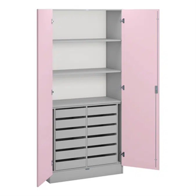 Norden material cabinet 3 shelves, 12 drawer B100xD47xH210 grey