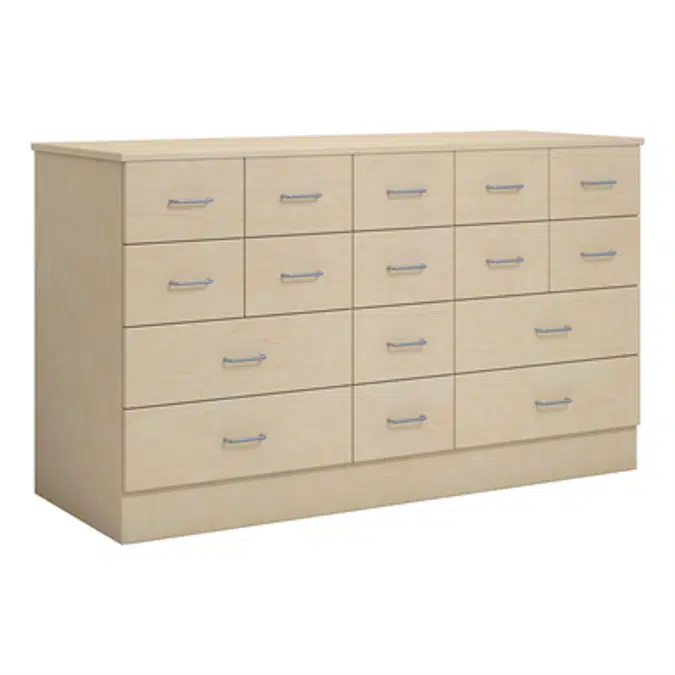 Norden merchant desk 16 drawer B152xD59xH89 birch