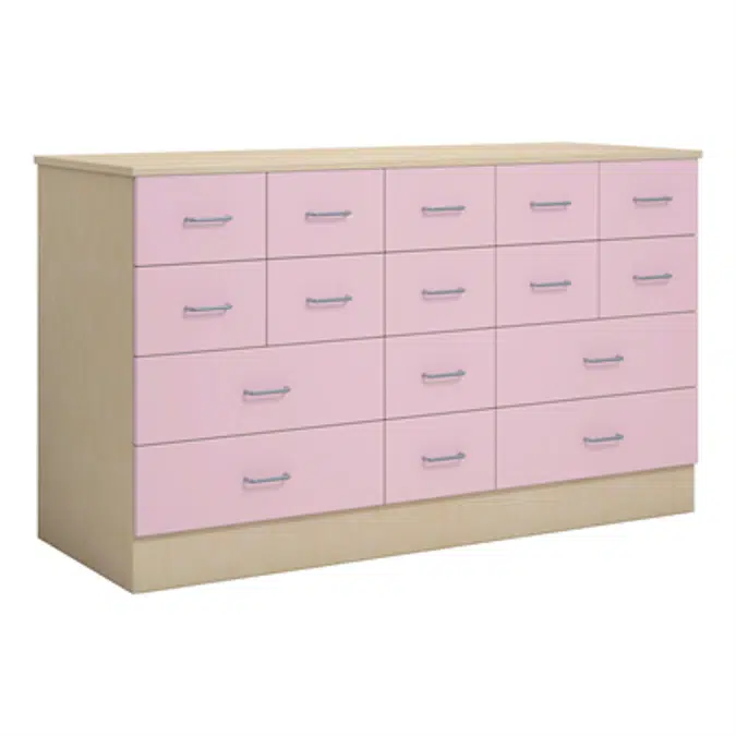 Norden merchant desk 16 drawer B152xD59xH89 birch