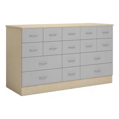 Norden merchant desk 16 drawer B152xD59xH89 birch