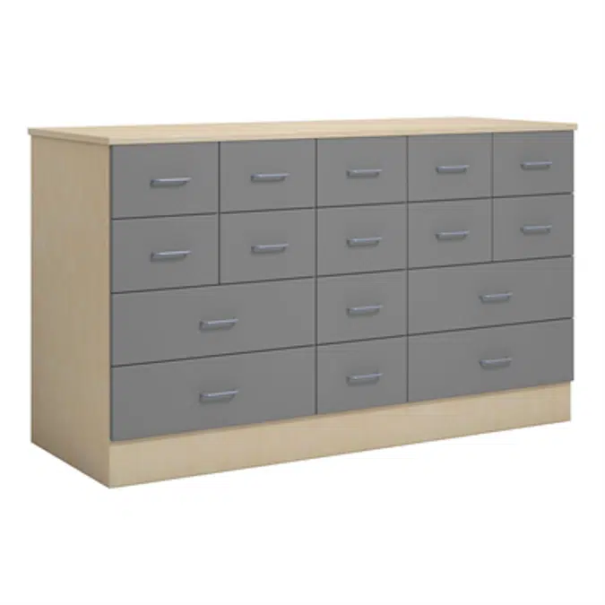 Norden merchant desk 16 drawer B152xD59xH89 birch