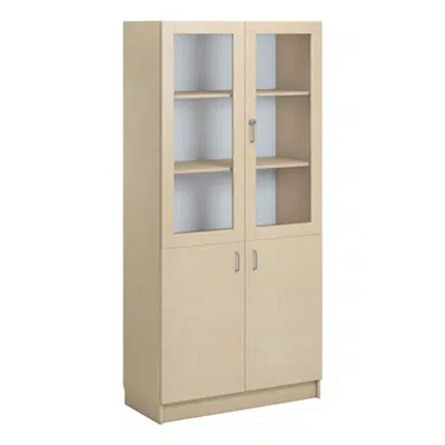 Norden material cabinet 2 solid 2 glas B100xD47xH210 birch