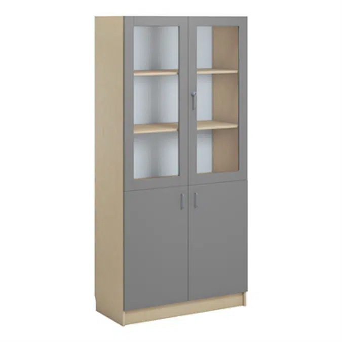 Norden material cabinet 2 solid 2 glas B100xD47xH210 birch