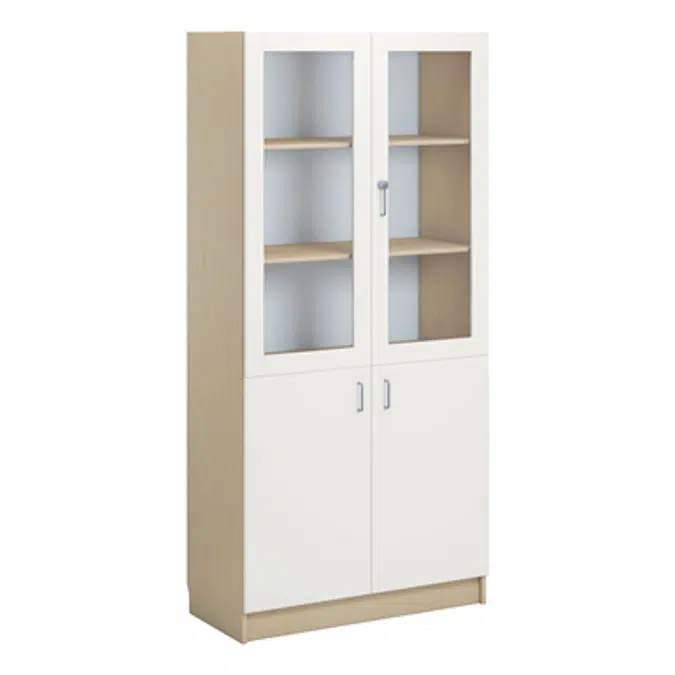 Norden material cabinet 2 solid 2 glas B100xD47xH210 birch