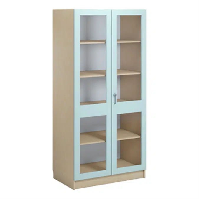 Norden material cabinet 2 solida glas B100xD60xH210 birch