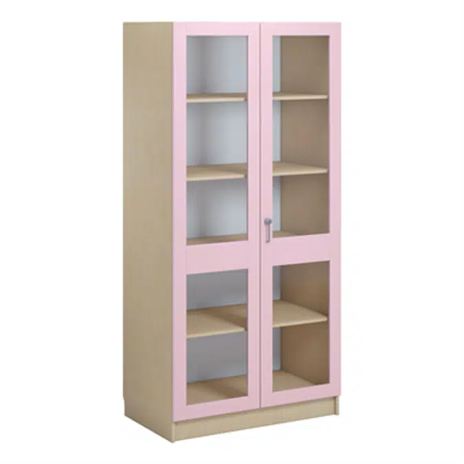Norden material cabinet 2 solida glas B100xD60xH210 birch