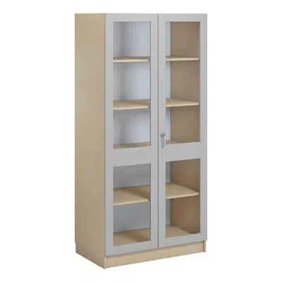 Norden material cabinet 2 solida glas B100xD60xH210 birch