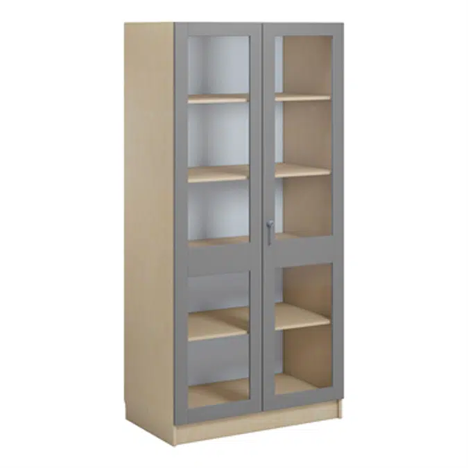 Norden material cabinet 2 solida glas B100xD60xH210 birch