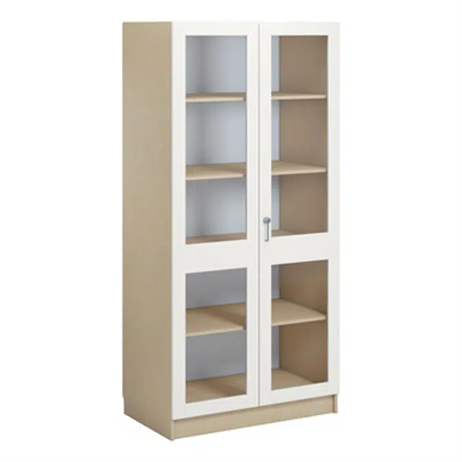 Norden material cabinet 2 solida glas B100xD60xH210 birch