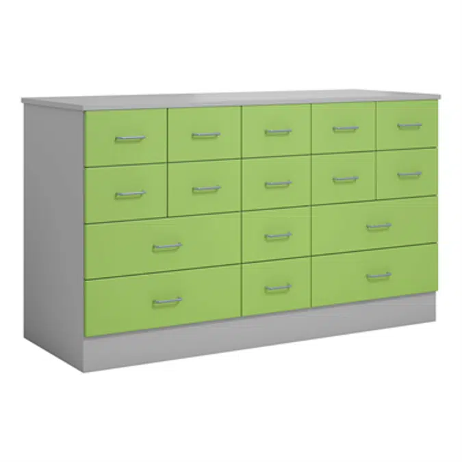 Norden merchant desk 16 drawer B152xD59xH89 grey
