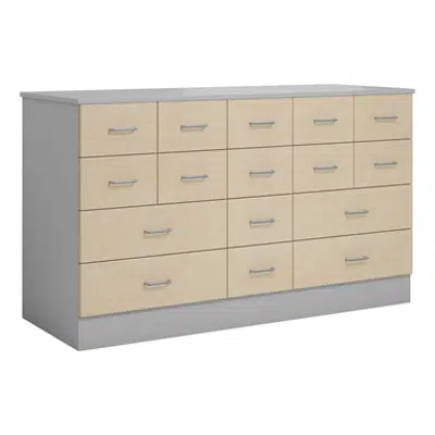 Norden merchant desk 16 drawer B152xD59xH89 grey