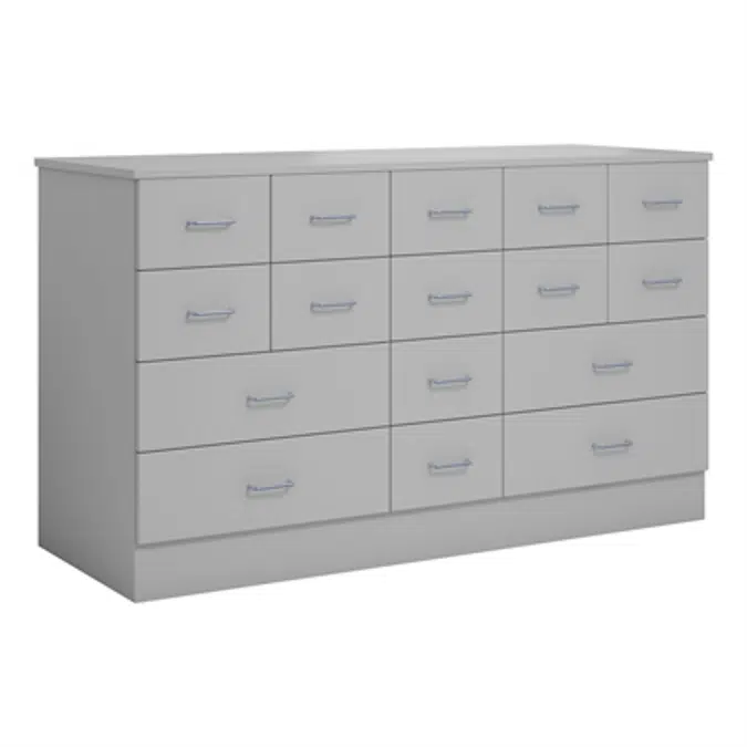 Norden merchant desk 16 drawer B152xD59xH89 grey