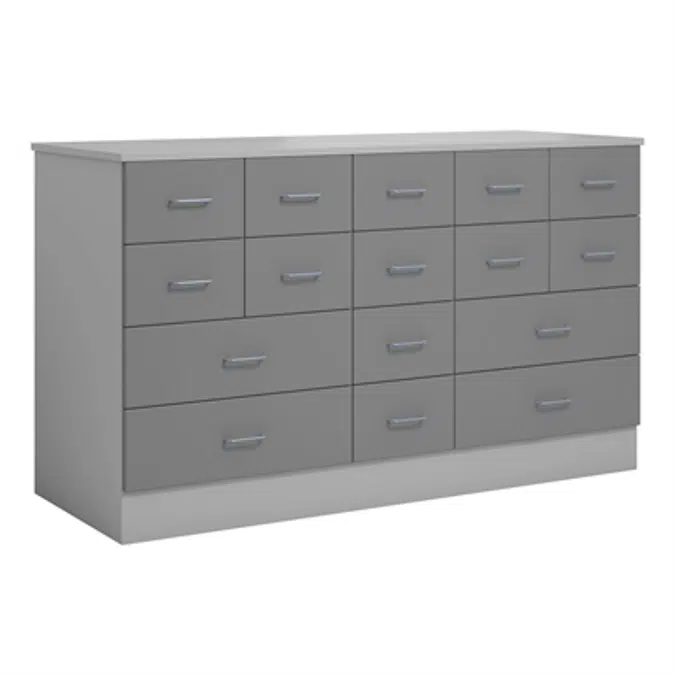 Norden merchant desk 16 drawer B152xD59xH89 grey