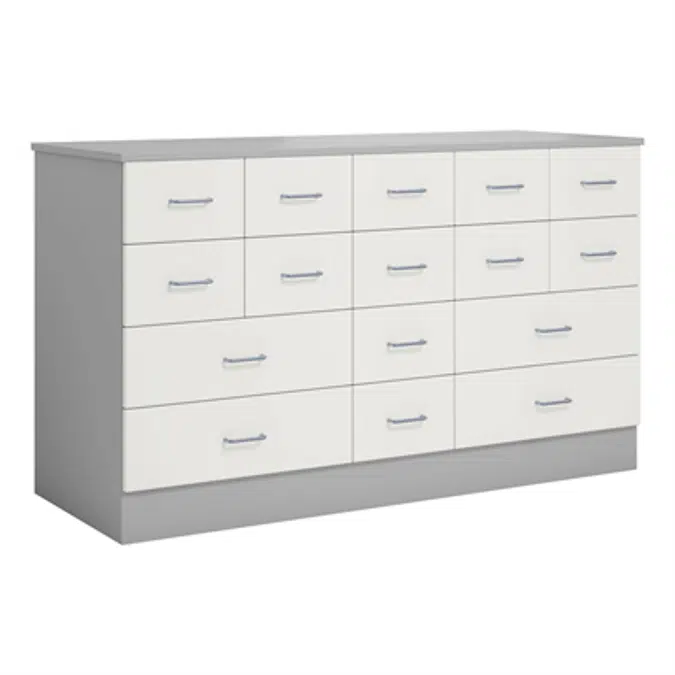 Norden merchant desk 16 drawer B152xD59xH89 grey
